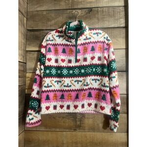 No Boundaries Pink and Green Holiday Sweater